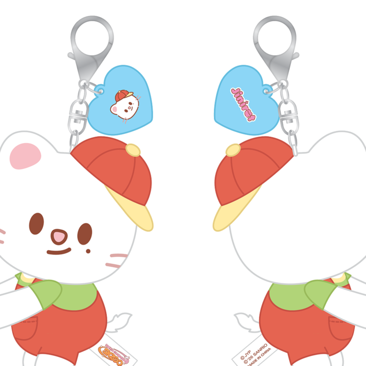 Stray Kids SKZOO x Sanrio Hug Plush Keyring Jiniret official front and back product views