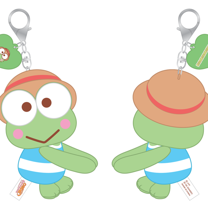 Stray Kids SKZOO x Sanrio Hug Plush Keyring Kerokerokeroppi official front and back product views