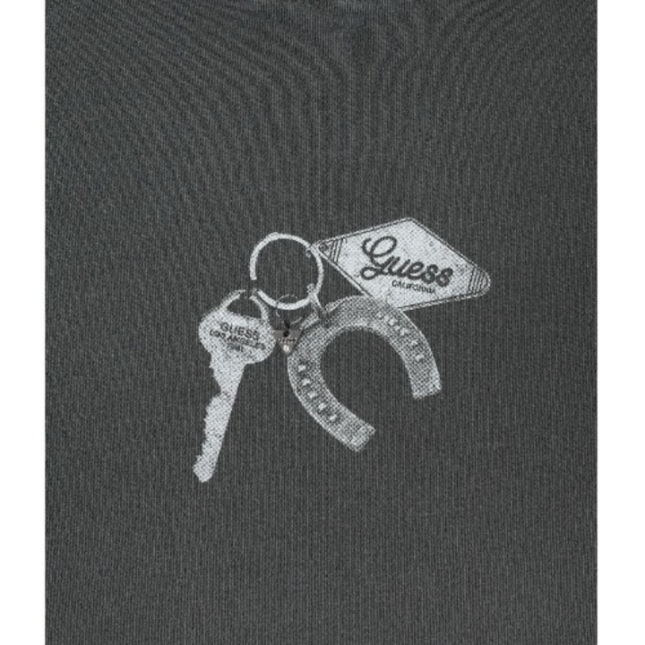 Hyunjin GUESS Jeans Key Graphic T-shirt in charcoal, front view