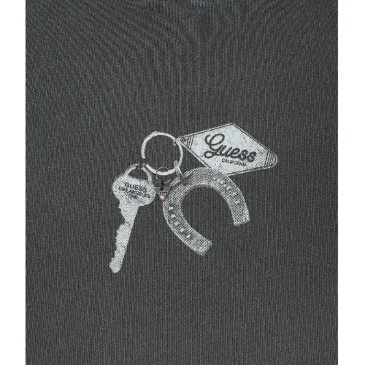 Hyunjin GUESS Jeans Key Graphic T-shirt in charcoal, front view