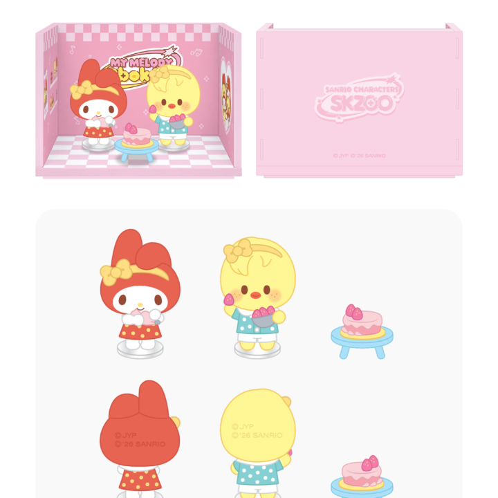 Stray Kids SKZOO x Sanrio Room Figure BbokAri and My Melody official product view