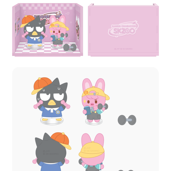 Stray Kids SKZOO x Sanrio Room Figure Dwaekki and Bad Badtz-Maru official product view