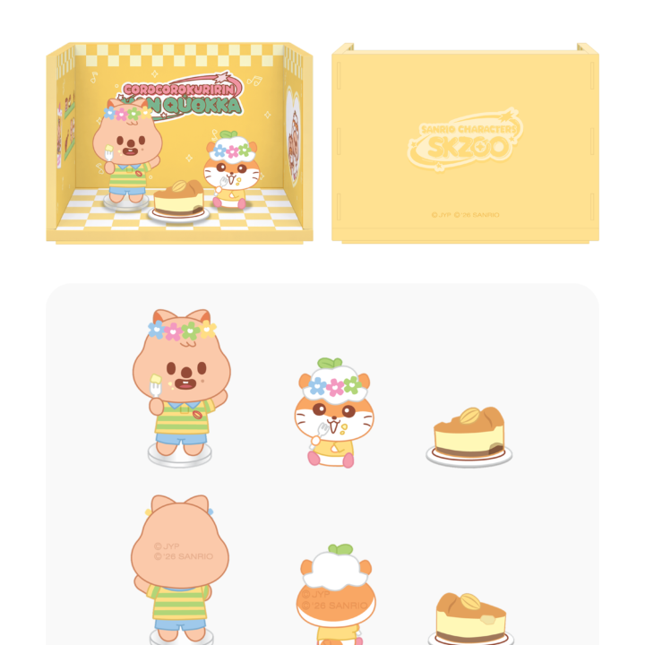Stray Kids SKZOO x Sanrio Room Figure Han Quokka and Corocorokuririn official product view