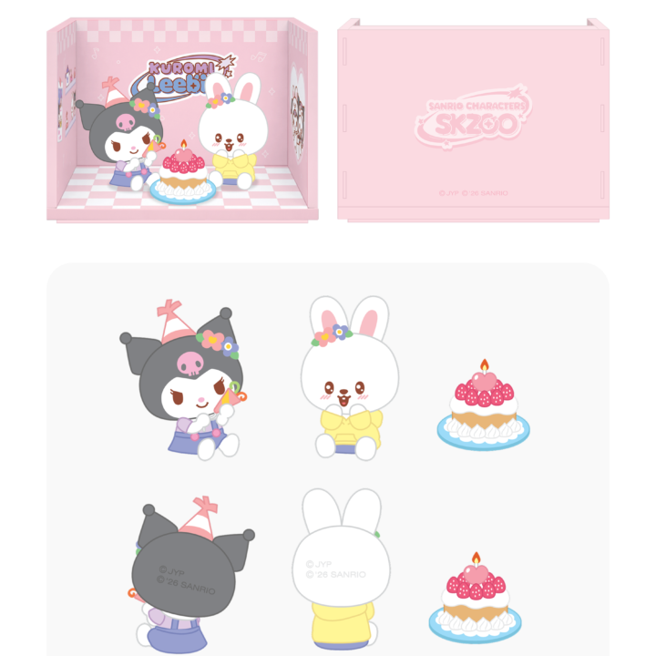 Stray Kids SKZOO x Sanrio Room Figure Leebit and Kuromi official product view