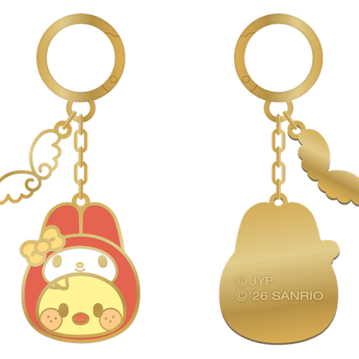 Stray Kids SKZOO x Sanrio Metal Keyring BbokAri official front and back product views