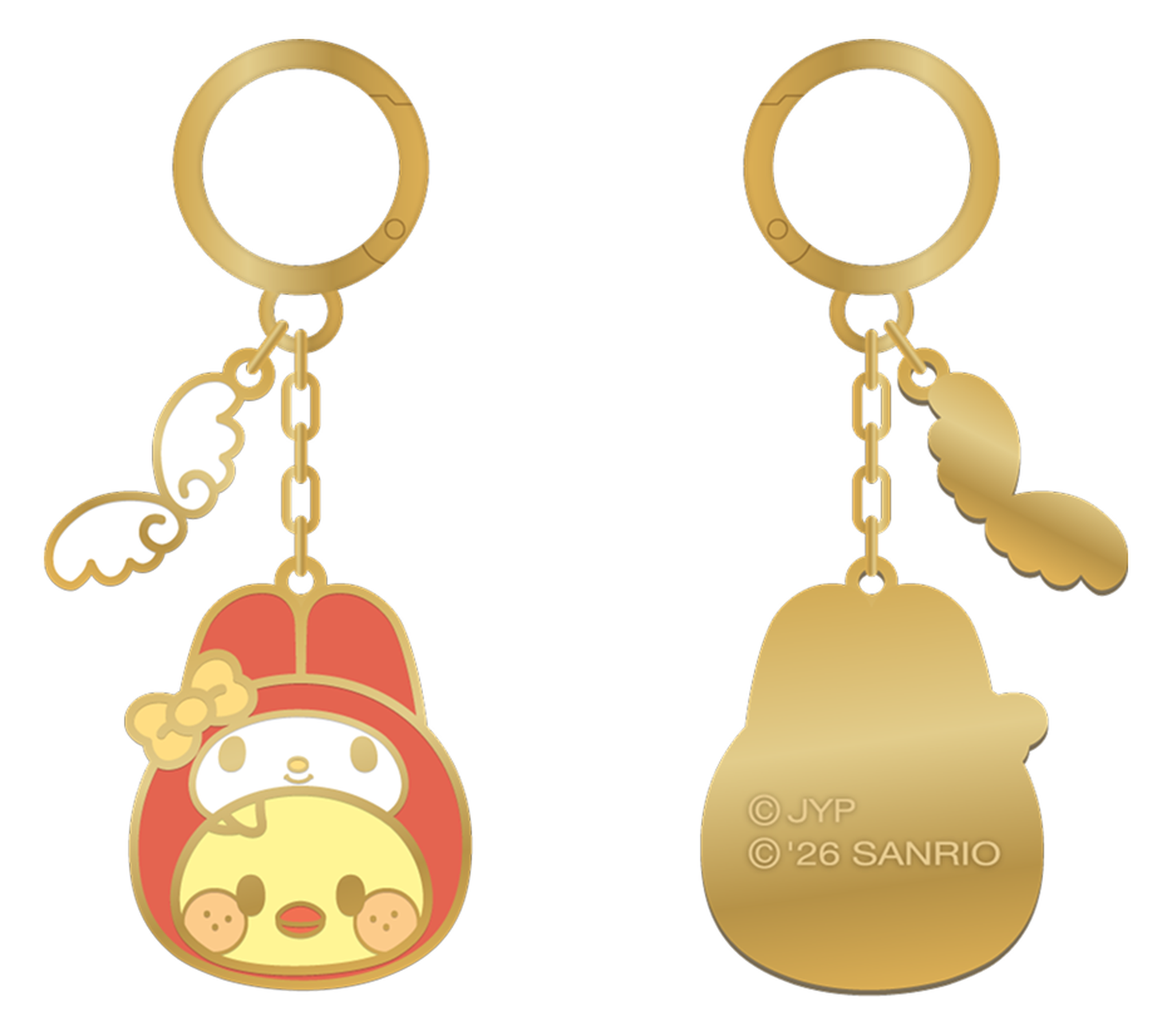 Stray Kids SKZOO x Sanrio Metal Keyring BbokAri official front and back product views