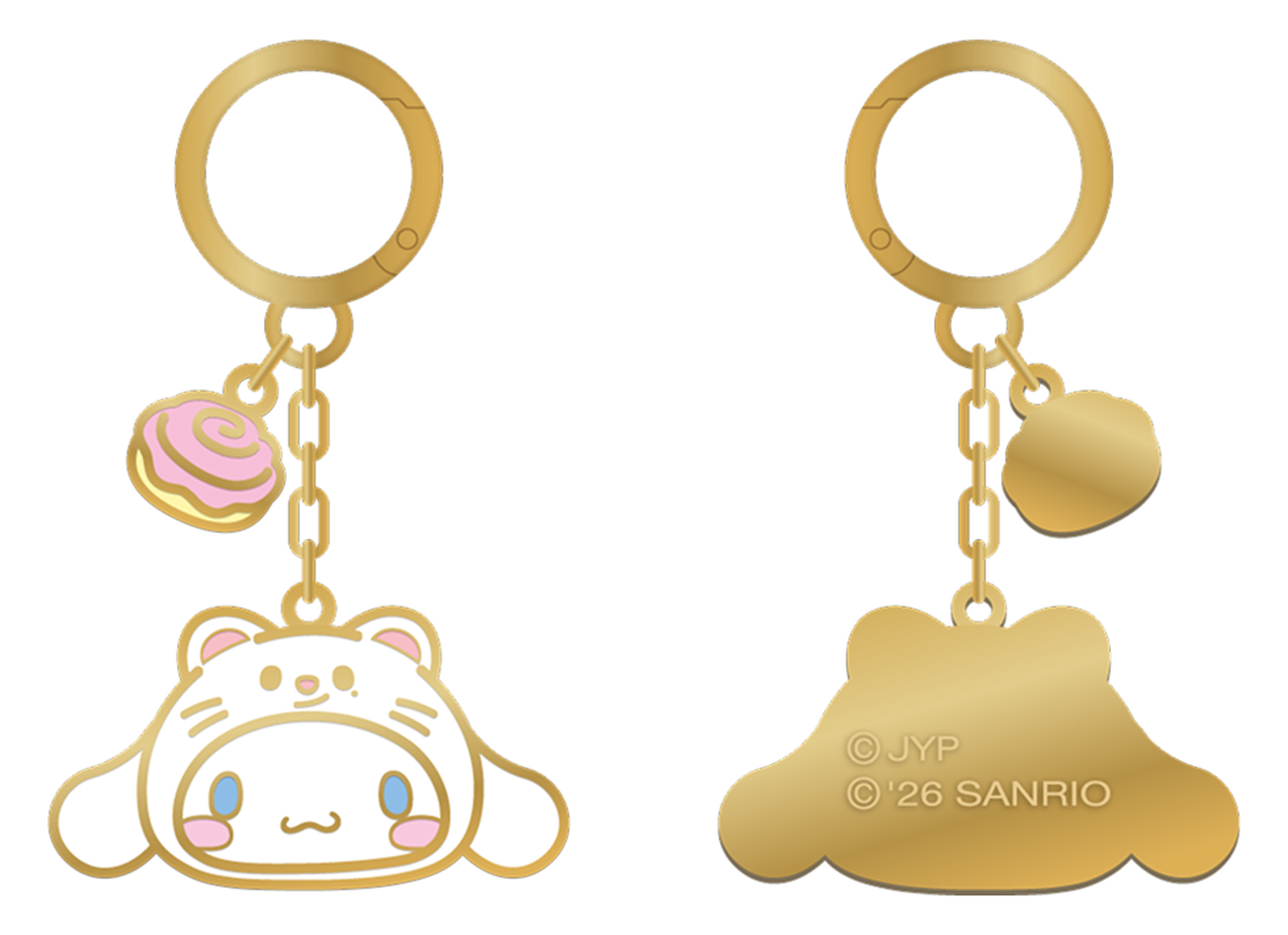 Stray Kids SKZOO x Sanrio Metal Keyring Cinnamoroll official front and back product views