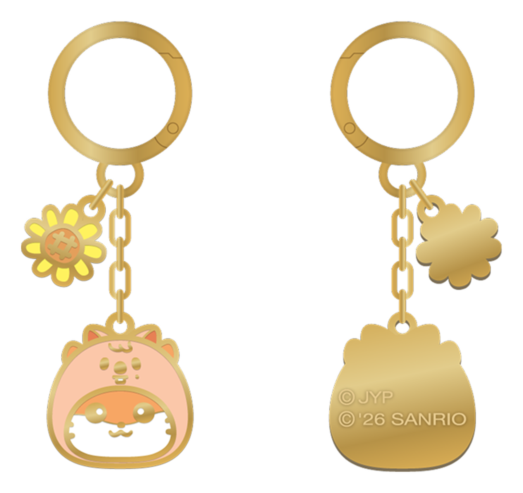 Stray Kids SKZOO x Sanrio Metal Keyring Corocorokuririn official front and back product views