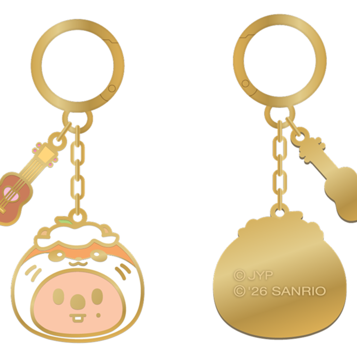Stray Kids SKZOO x Sanrio Metal Keyring Han Quokka official front and back product views