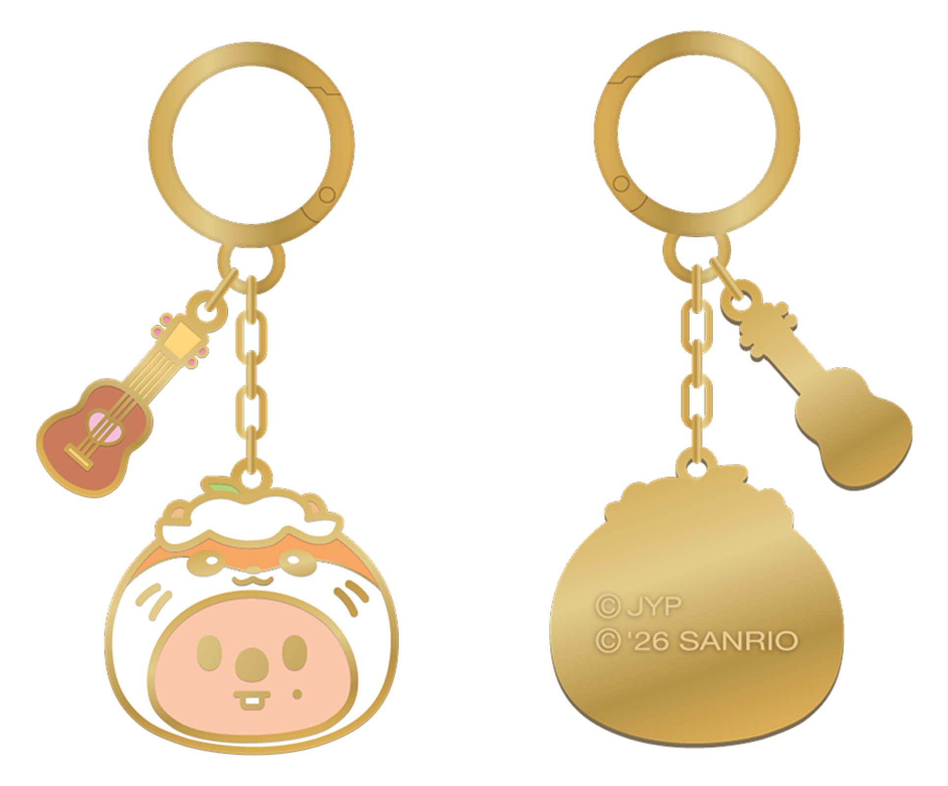 Stray Kids SKZOO x Sanrio Metal Keyring Han Quokka official front and back product views