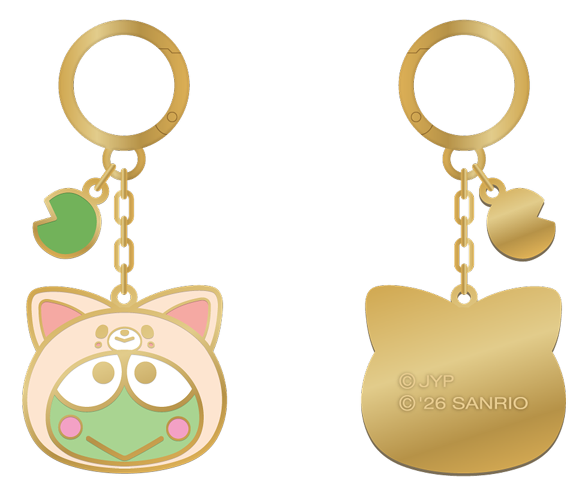 Stray Kids SKZOO x Sanrio Metal Keyring Kerokerokeroppi official front and back product views