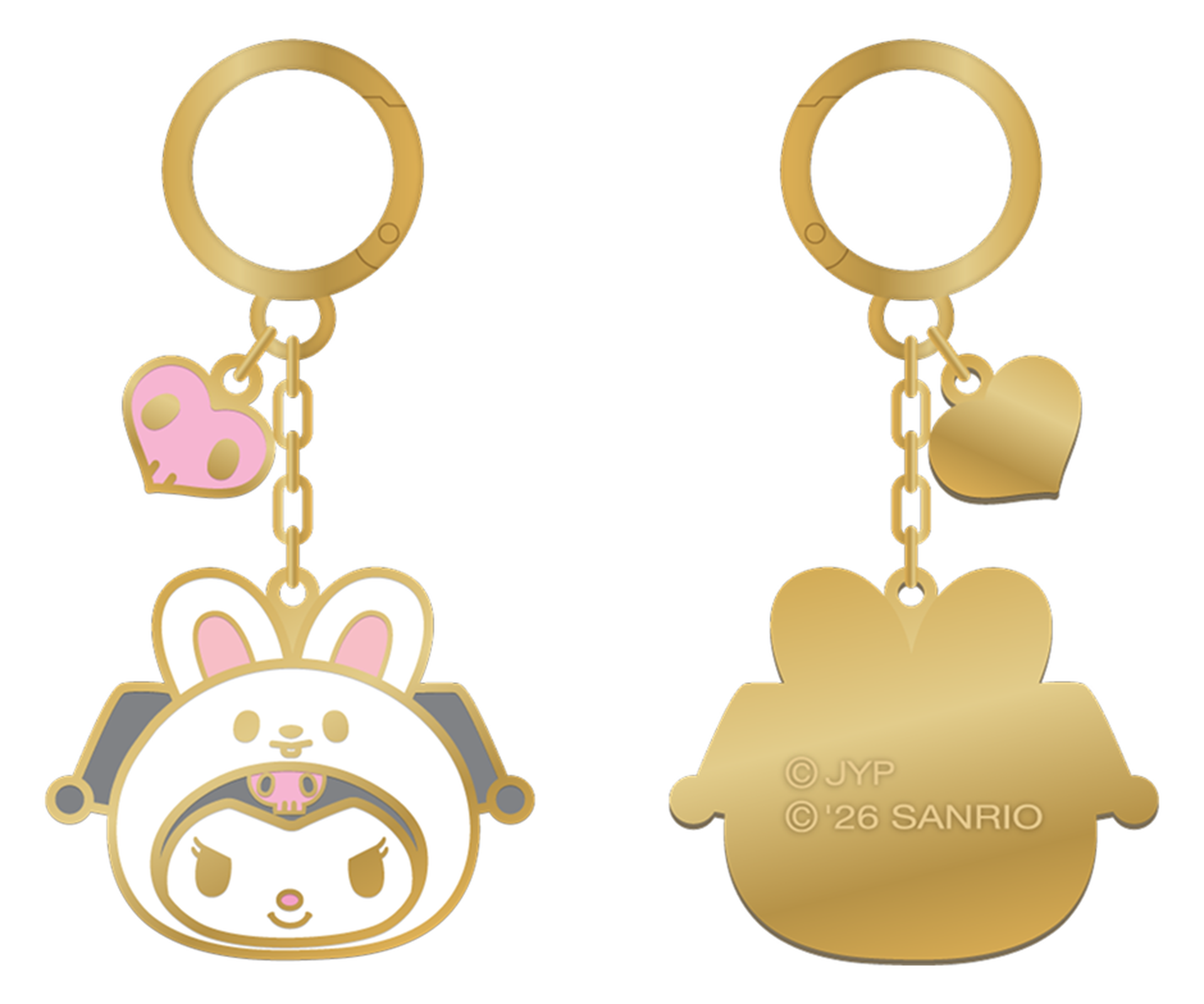 Stray Kids SKZOO x Sanrio Metal Keyring Kuromi official front and back product views