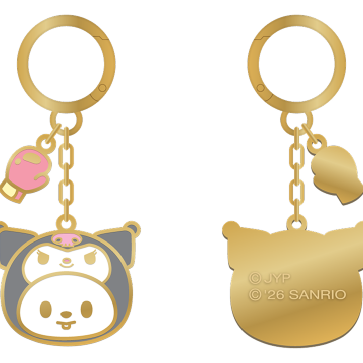 Stray Kids SKZOO x Sanrio Metal Keyring Leebit official front and back product views