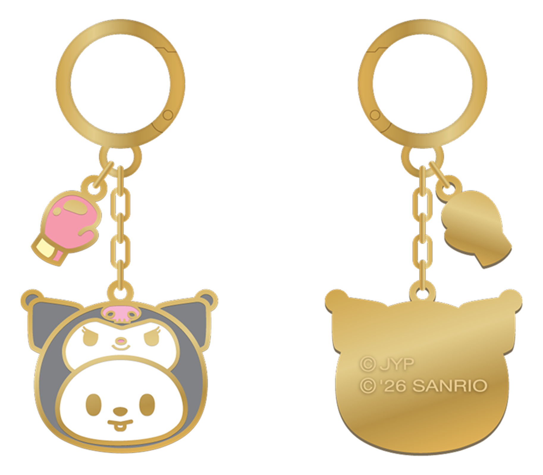 Stray Kids SKZOO x Sanrio Metal Keyring Leebit official front and back product views