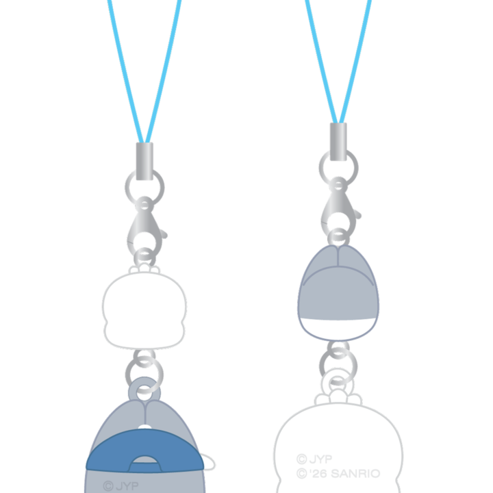 Stray Kids SKZOO x Sanrio Mini Figure Couple Keyring Ahiru no Pekkle and Wolf Chan official back product view