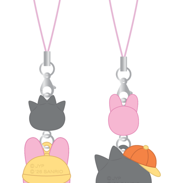 Stray Kids SKZOO x Sanrio Mini Figure Couple Keyring Bad Badtz-Maru and Dwaekki official back product view