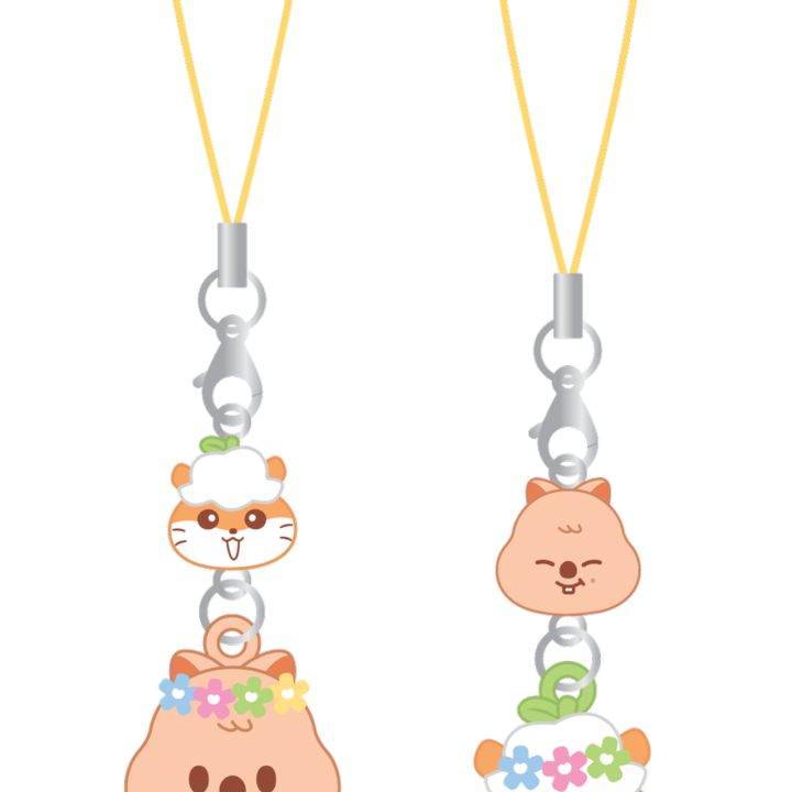 Stray Kids SKZOO x Sanrio Mini Figure Couple Keyring Corocorokuririn and Han Quokka official front product view