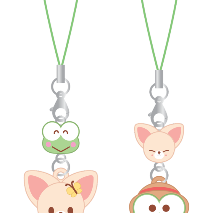 Stray Kids SKZOO x Sanrio Mini Figure Couple Keyring Kerokerokeroppi and FoxI.Ny official front product view