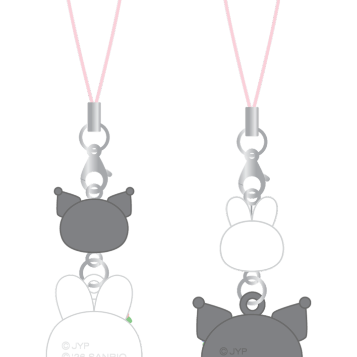 Stray Kids SKZOO x Sanrio Mini Figure Couple Keyring Kuromi and Leebit official back product view