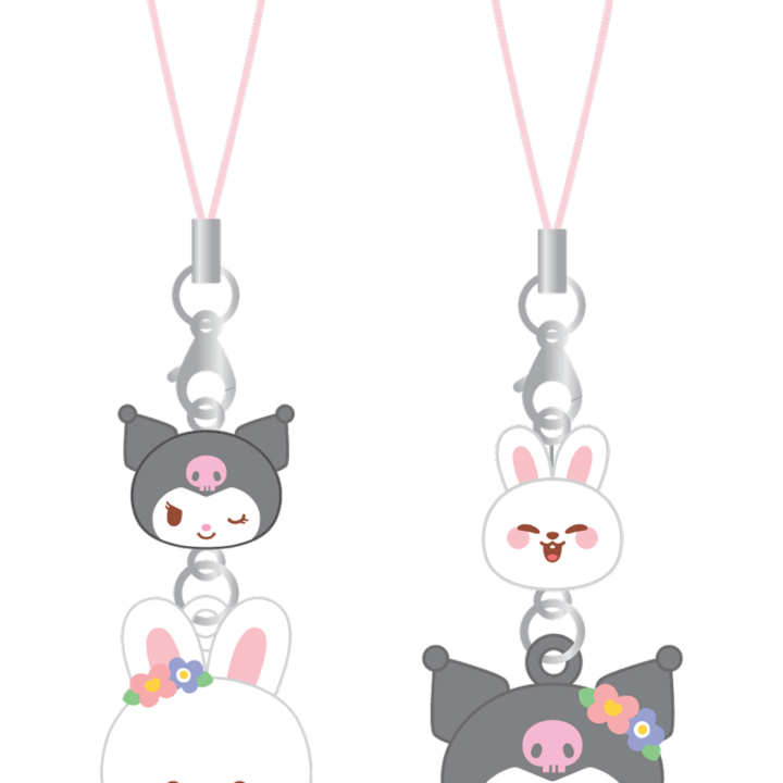 Stray Kids SKZOO x Sanrio Mini Figure Couple Keyring Kuromi and Leebit official front product view