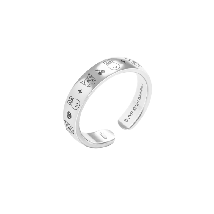 Stray Kids SKZOO x Sanrio Ring Kuromi and Leebit official product view