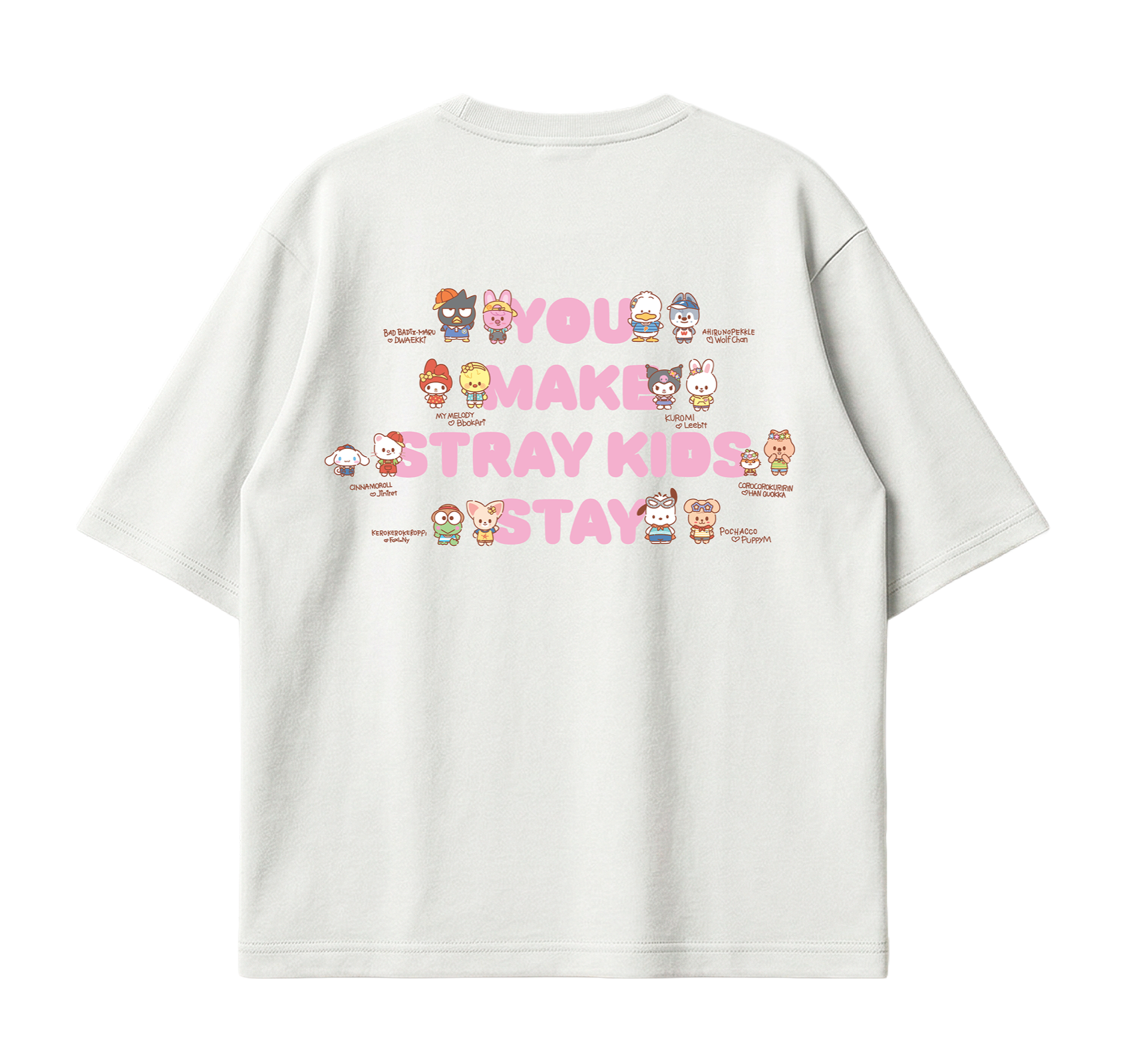 Stray Kids SKZOO x Sanrio T-Shirt back view official product view