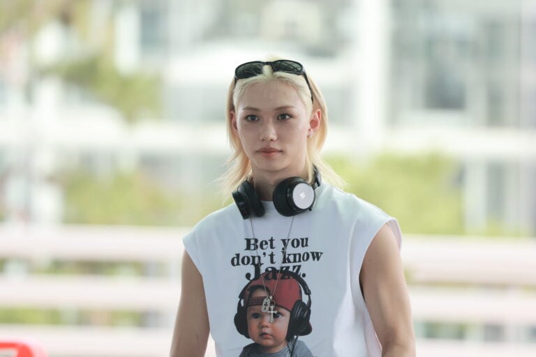 Stray Kids’ Felix at Incheon International Airport before departing for London on June 21 KST.