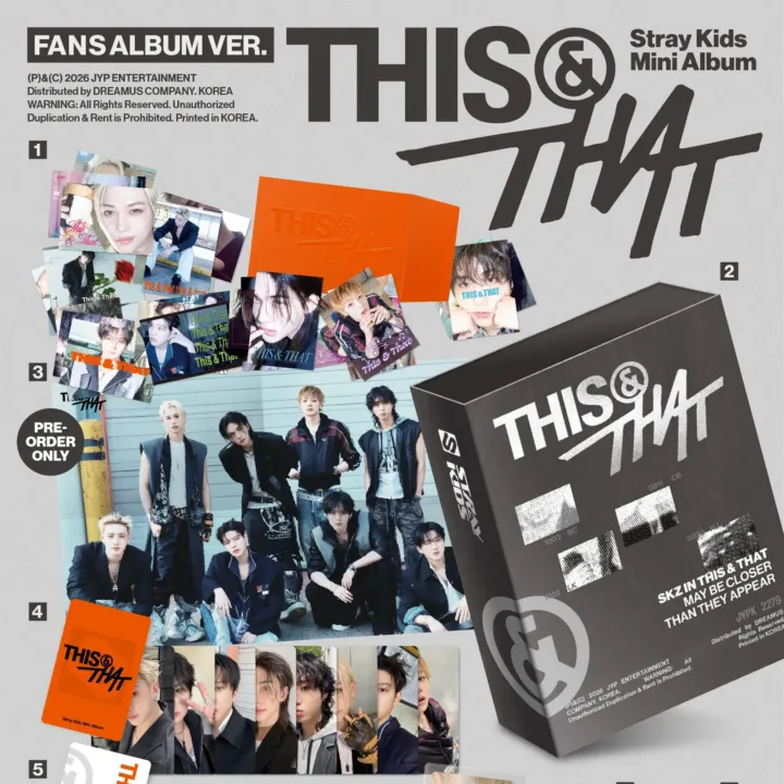 Stray Kids THIS & THAT FANS Album Ver. actual contents - official product detail
