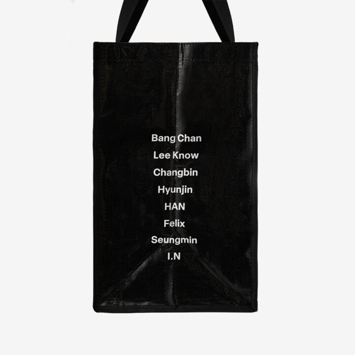 Member names side of the Stray Kids RUN IT JAPAN official shopping bag