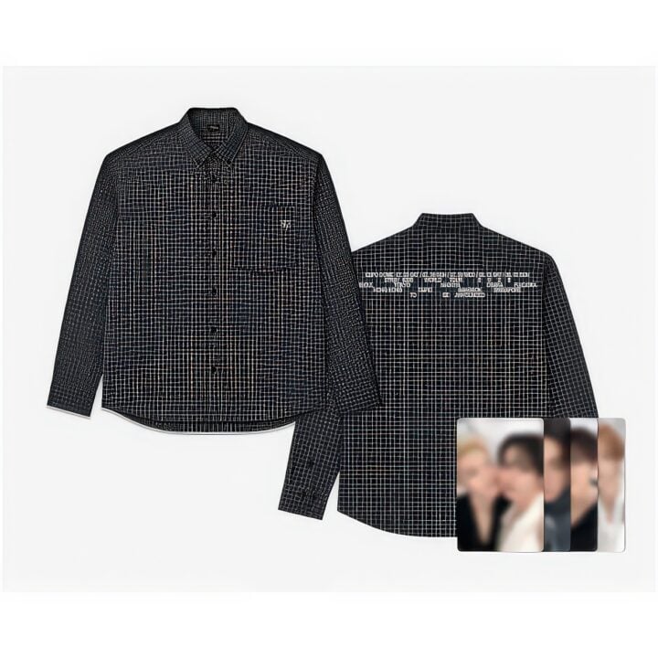 [PREORDER] Check Shirt and Photocard Set - Stray Kids World Tour Run It Seoul Merch