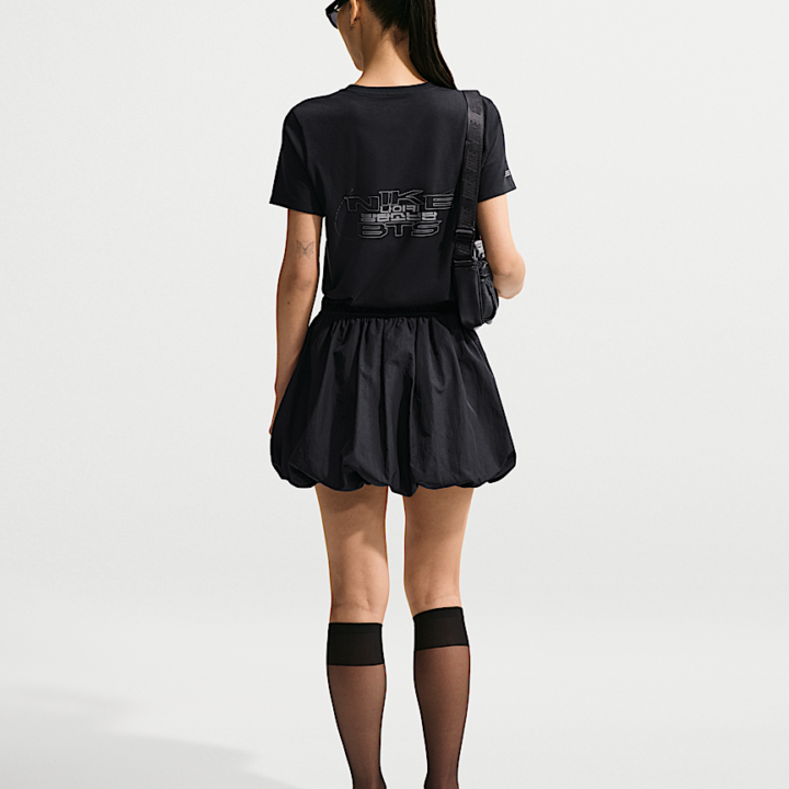 BTS x Nike black T-shirt official full back model view