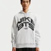 BTS x Nike white hoodie official front graphic model view