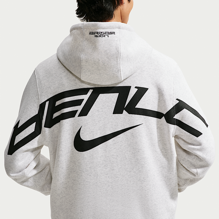 BTS x Nike white hoodie official back graphic close-up