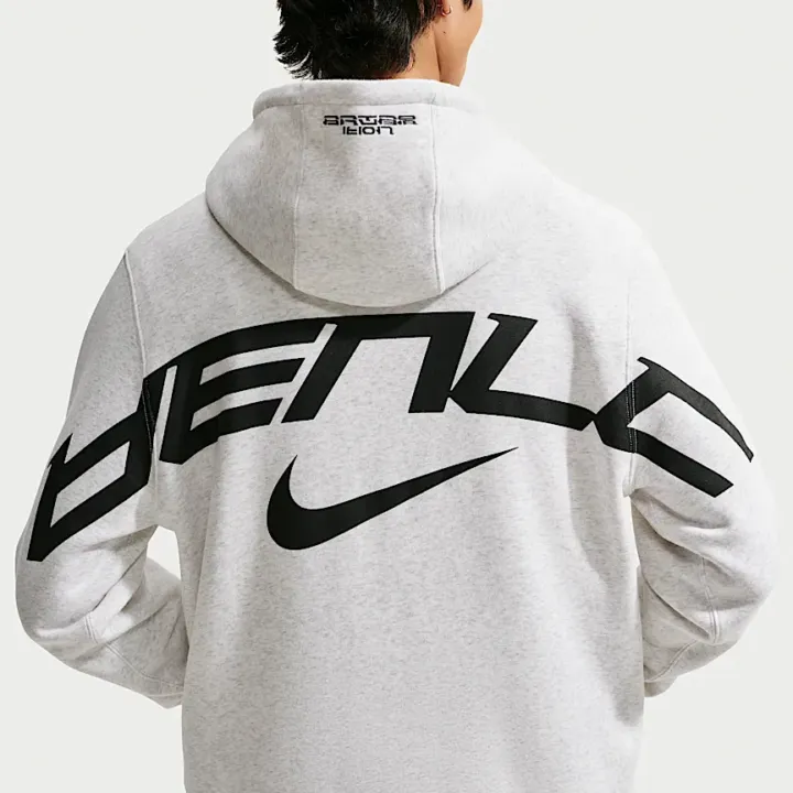 BTS x Nike white hoodie official back graphic close-up