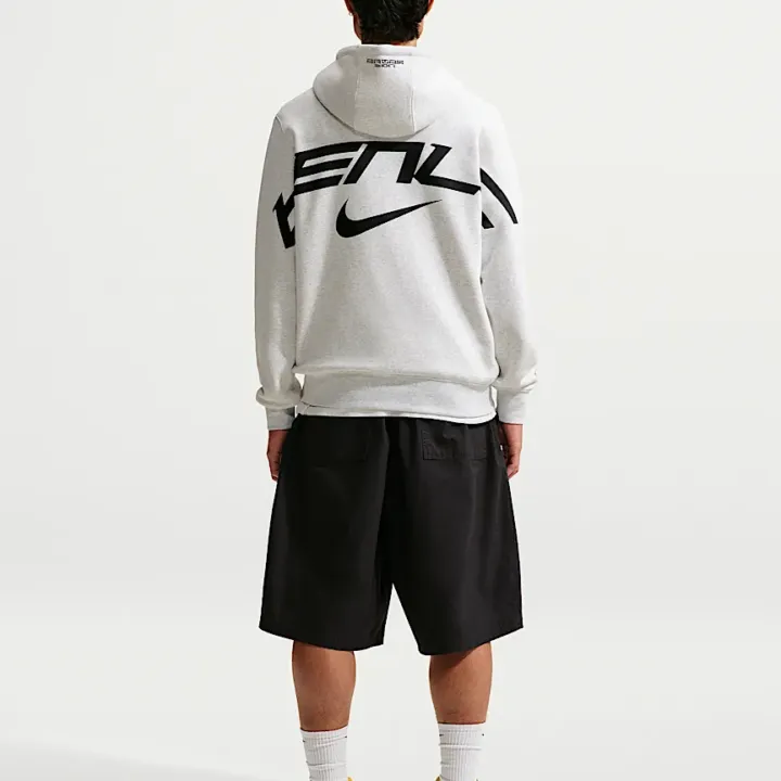 BTS x Nike white hoodie official full back model view