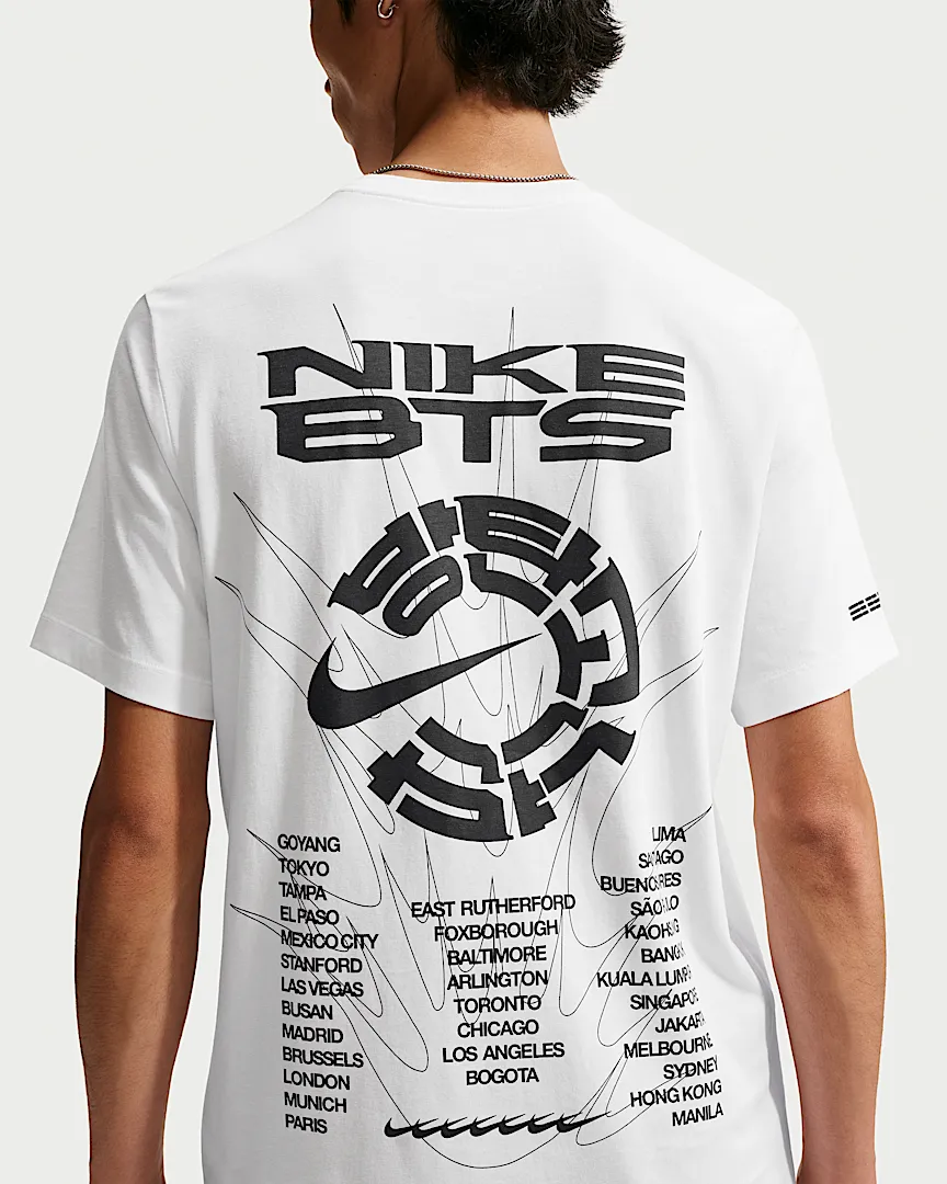 BTS x Nike white T-shirt official back graphic close-up