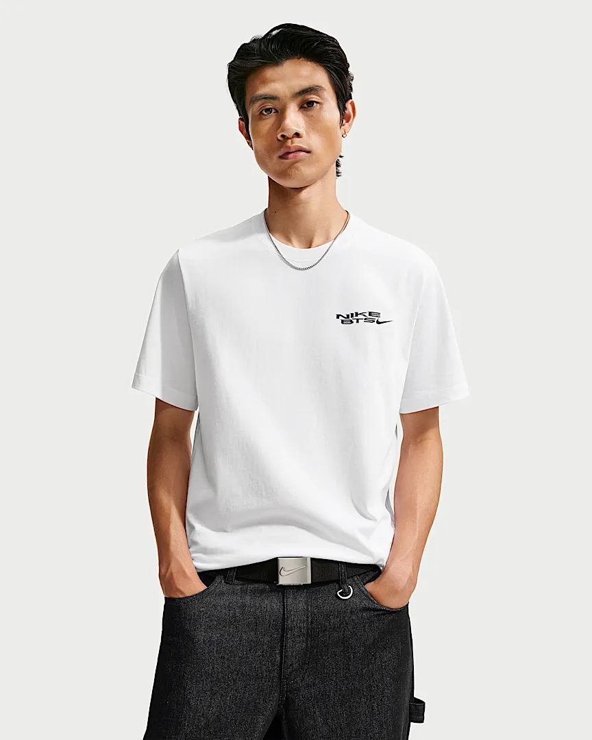 BTS x Nike white T-shirt official front model view