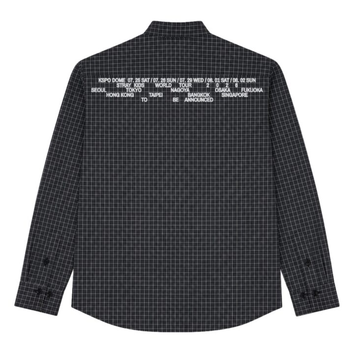 Official Stray Kids RUN IT Seoul check shirt back view