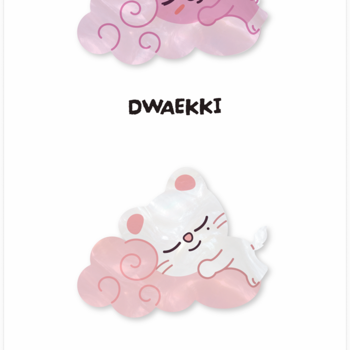 SKZOO acrylic hair clip DWAEKKI and Jiniret official designs from Stray Kids RUN IT Seoul