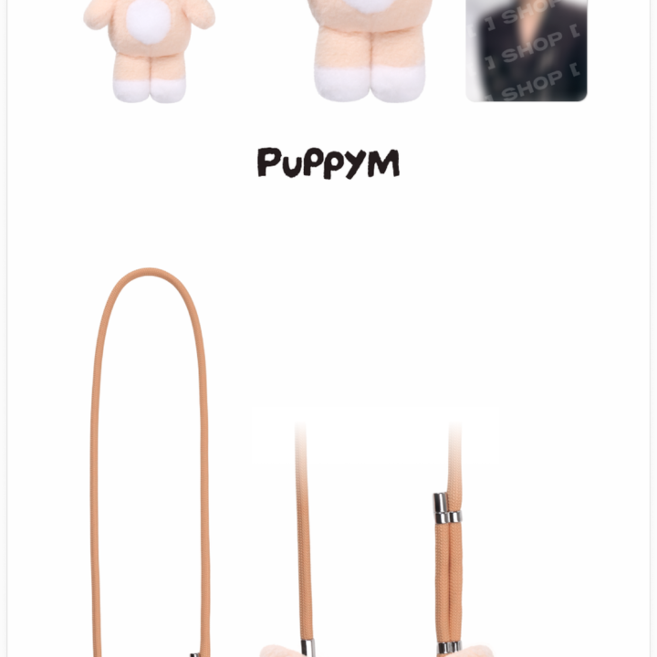 SKZOO Plush Cross Bag and photocard set PuppyM and FoxI.Ny official designs from Stray Kids RUN IT Seoul