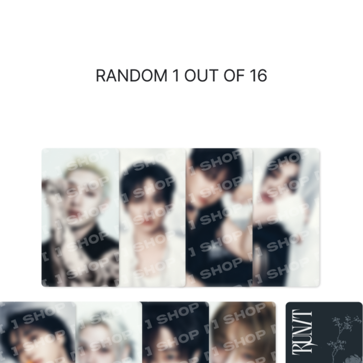Stray Kids RUN IT Seoul special trading card dark set with eight member cards and official card back