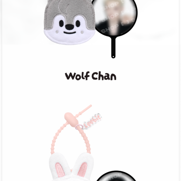 SKZOO Plush Mini Picket Keyring Wolf Chan and Leebit official designs from Stray Kids RUN IT Seoul