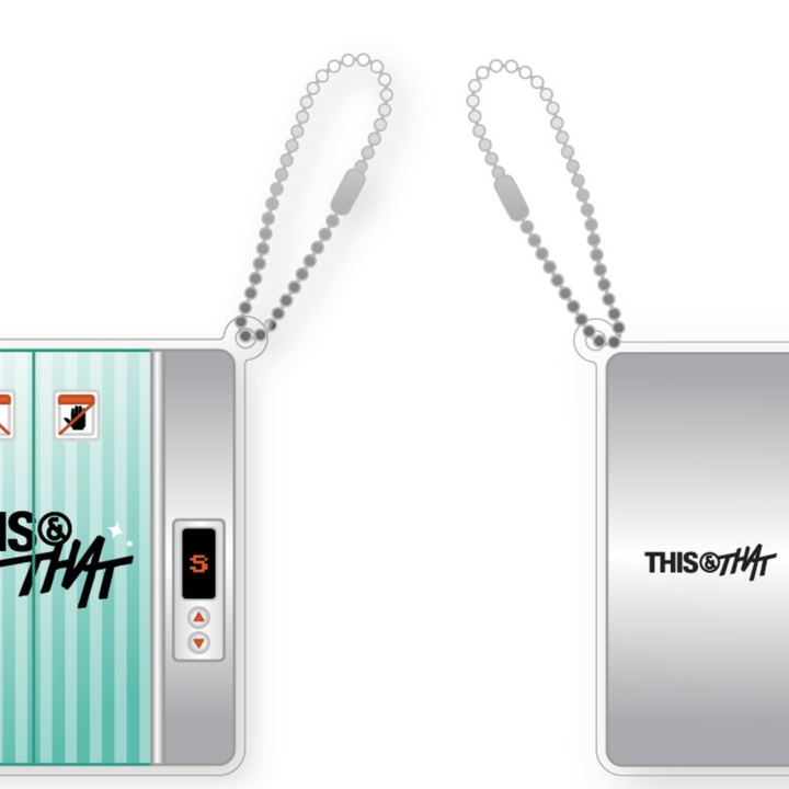 Stray Kids This & That SKZOO Capsule Acrylic Keyring official front and back view