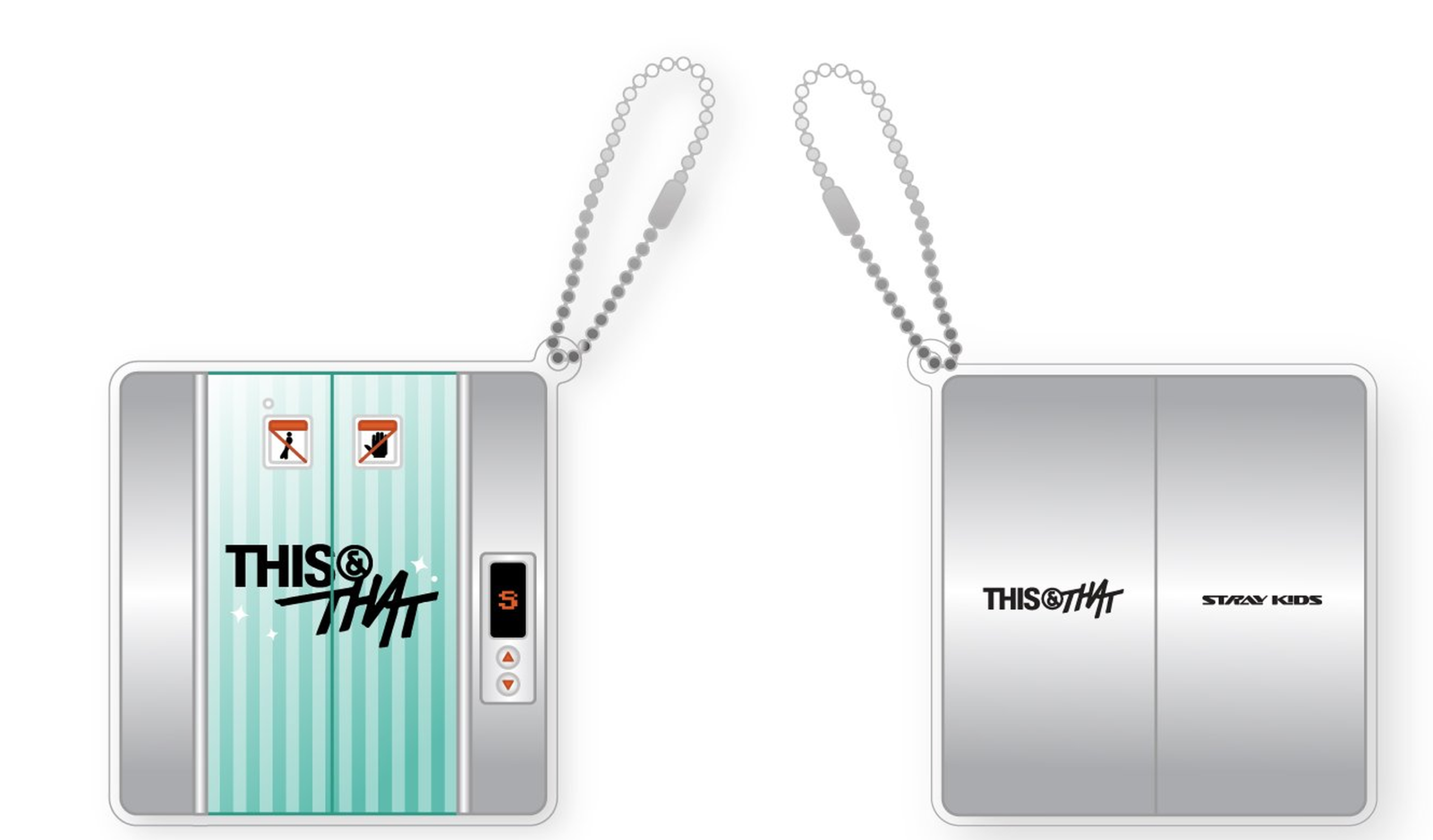 Stray Kids This & That SKZOO Capsule Acrylic Keyring official front and back view