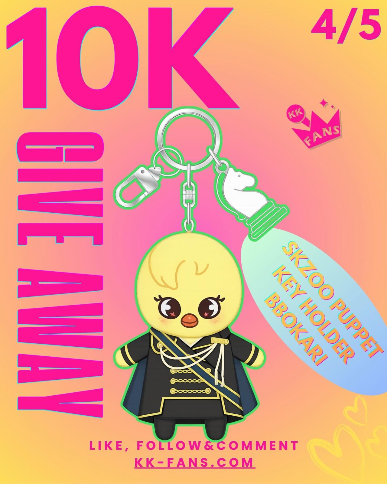 KK Fans 10K Giveaway #4 featuring a BbokAri SKZOO puppet key holder