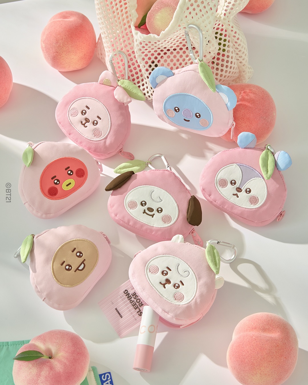 [PREORDER] BTS BT21 Peach Holic – Face Pouch