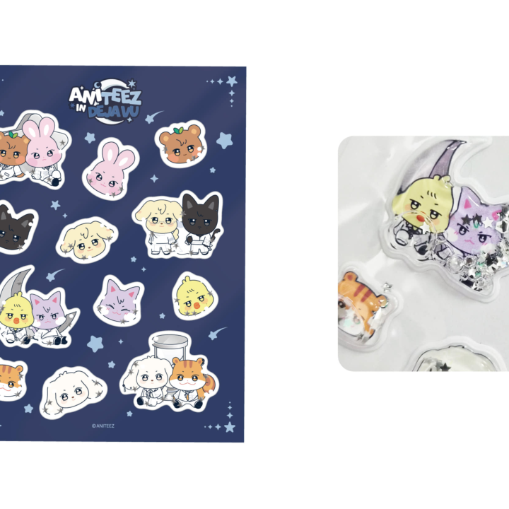 ATEEZ ANITEEZ in Dejavu Water 3D Sticker sheet and liquid-filled sticker detail