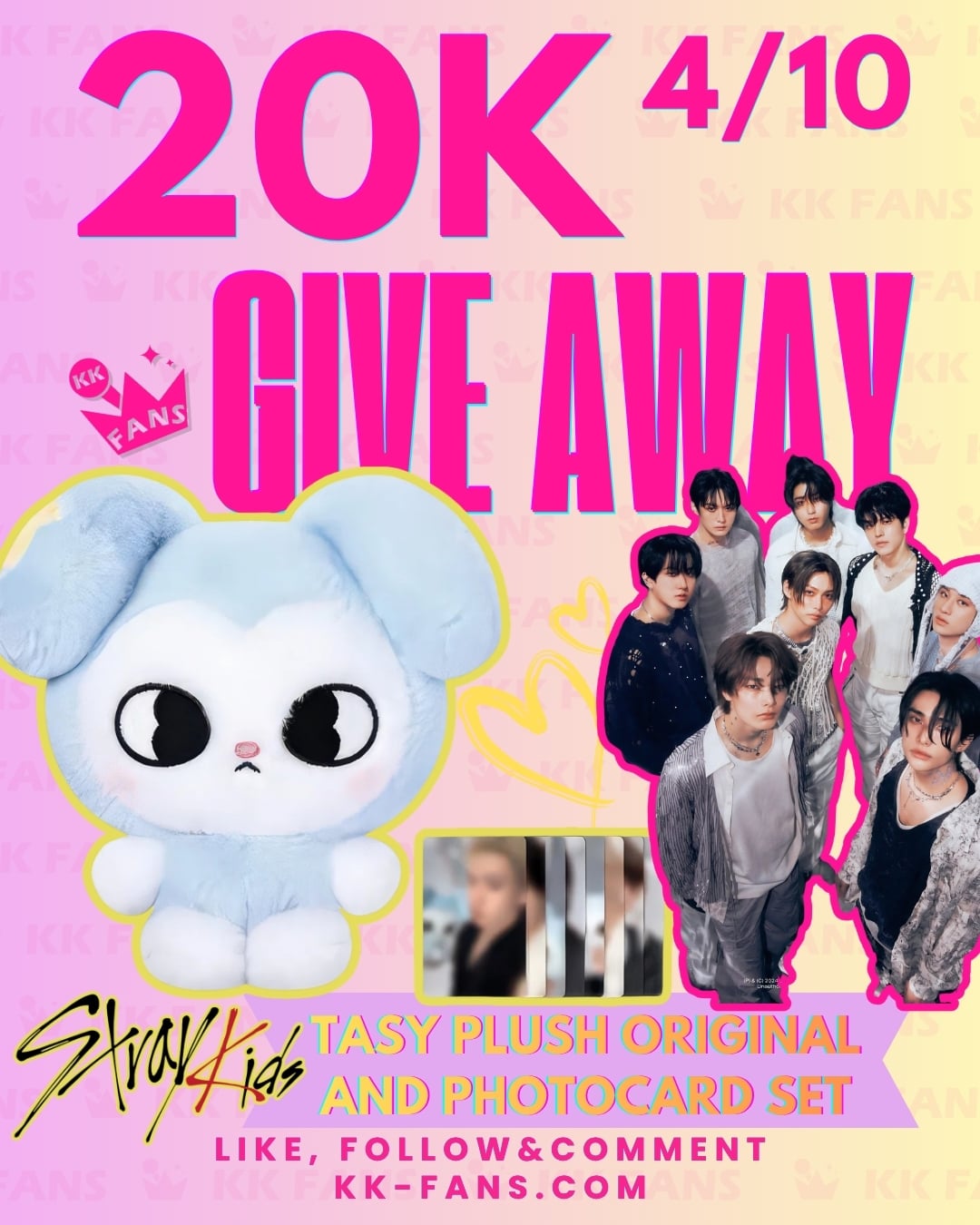 Stray Kids TASY Plush Original Ver. and Photocard Set giveaway by KK Fans
