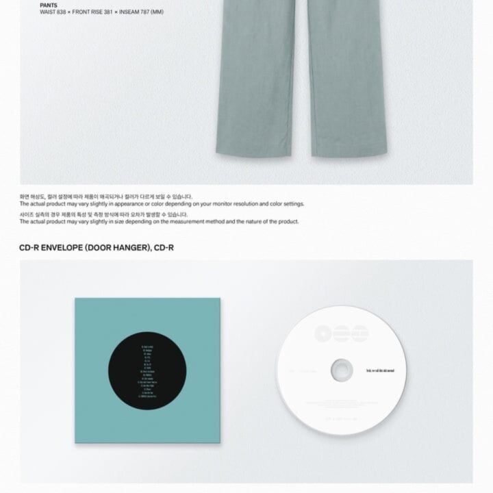 BTS ARIRANG NORMAL Calvin Klein Sleepwear official CD-R envelope and CD-R details
