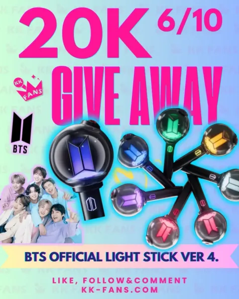 KK Fans 20K Giveaway #6 featuring the BTS Official Light Stick Ver. 4